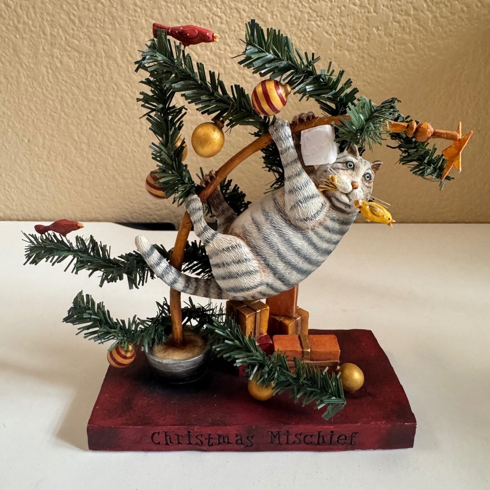 Wit & whimsy "The Cats in the tree again" Holiday Decor 6 Inch 2004 by Ned Young